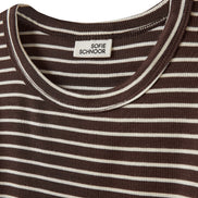 Sofie Schnoor - T-shirts - Brown Striped - Petriciasy